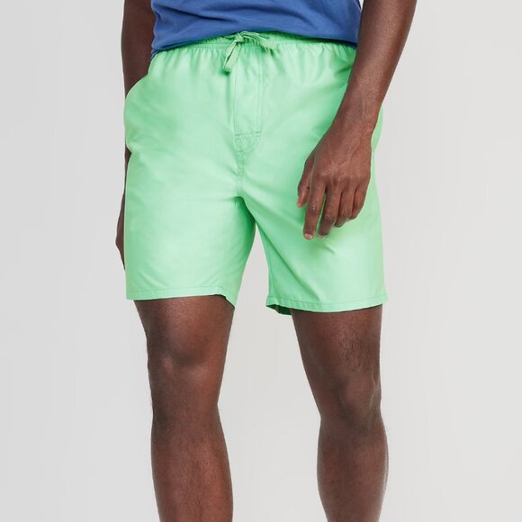Solid  Green Men's Swim Trunks -- 7-inch inseam - NWT Size XXXXL. - Picture 1 of 1